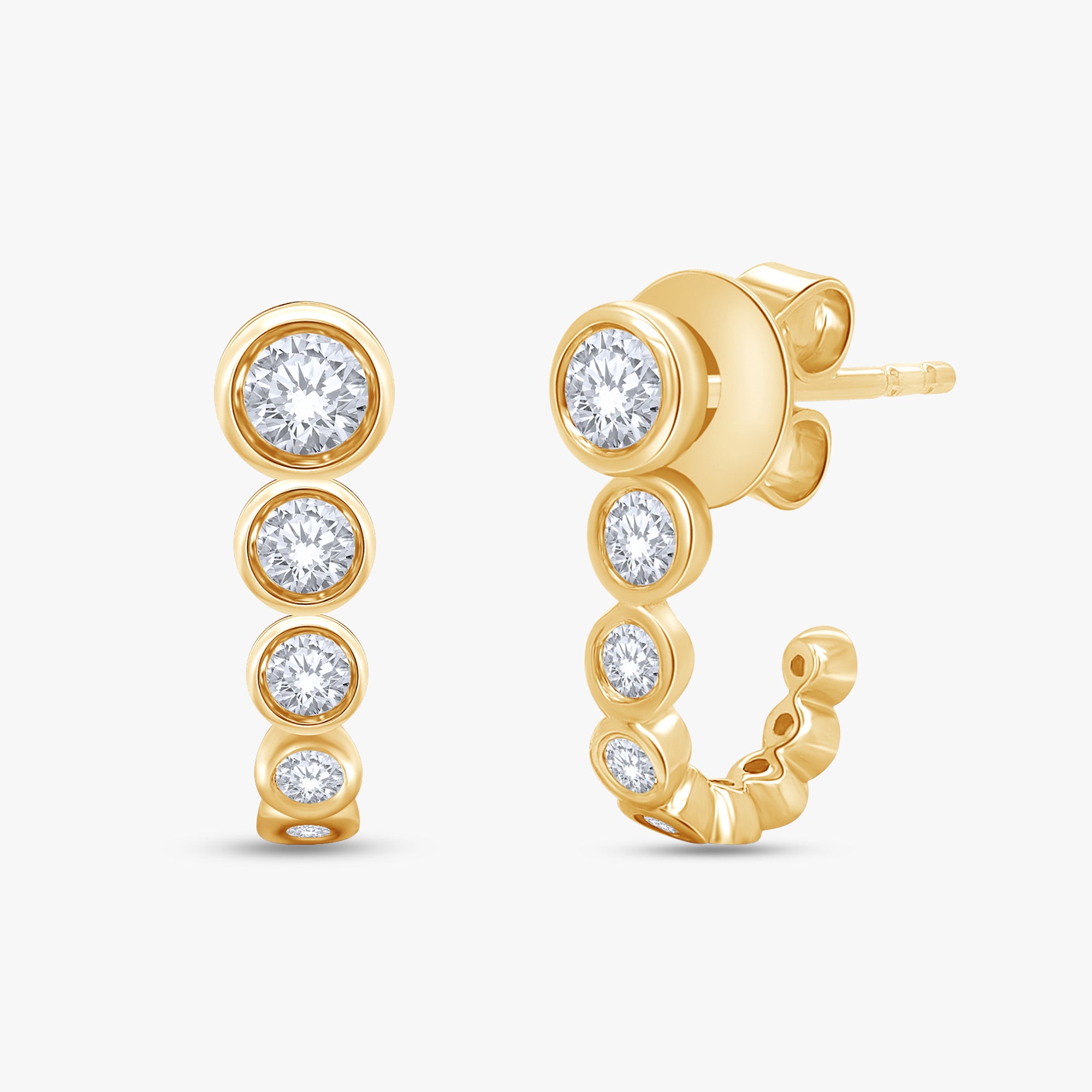 0.50 Carat Round Cut Lab Grown Diamond Illusion Stud Earrings