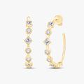 1.50 Carat Princess and Round Cut Lab Grown Diamond Stud Earrings