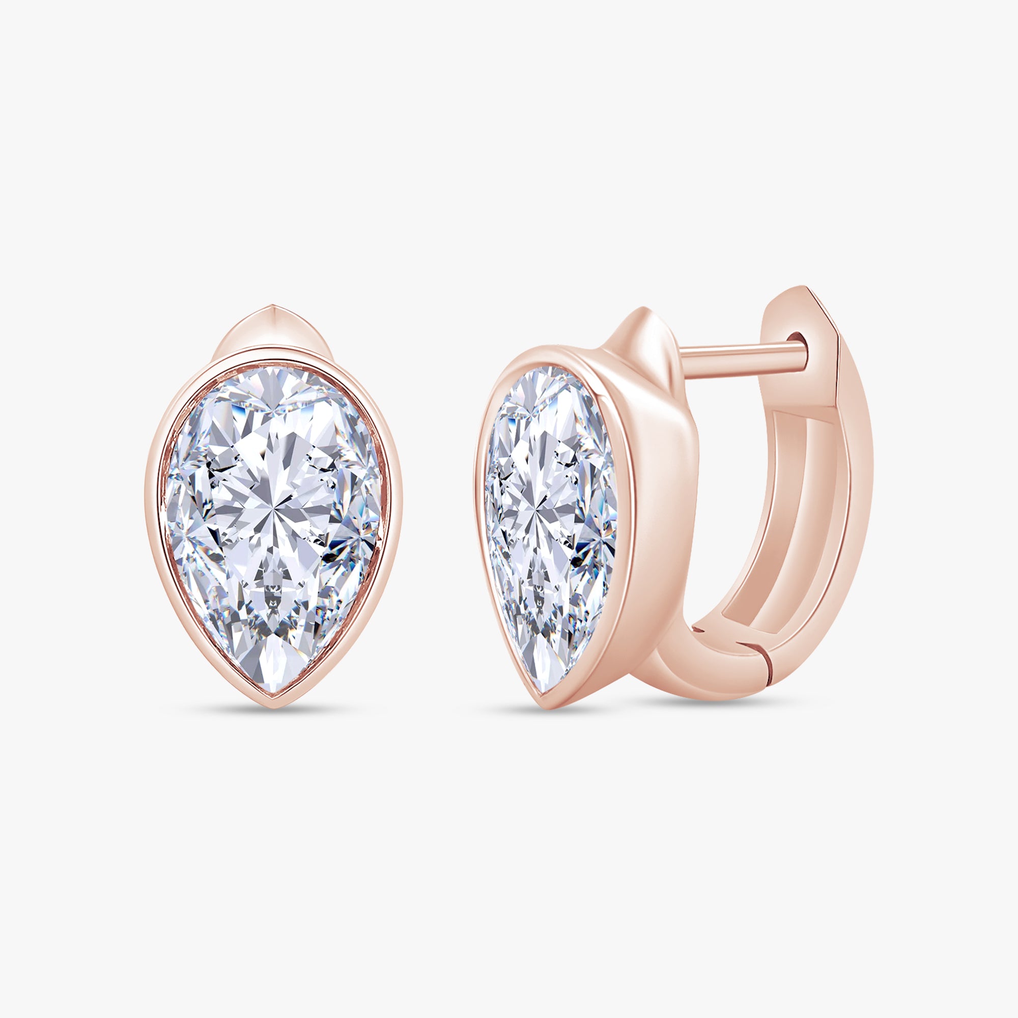 Pear Shape 3.00 Carat Lab Grown Diamond Huggie Earrings