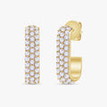 1.05 Carat Round Cut Lab Grown Diamond half Hoop Stud Earrings
