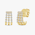 0.35 Carat Lab Grown Diamond 3-Row Stud Earrings