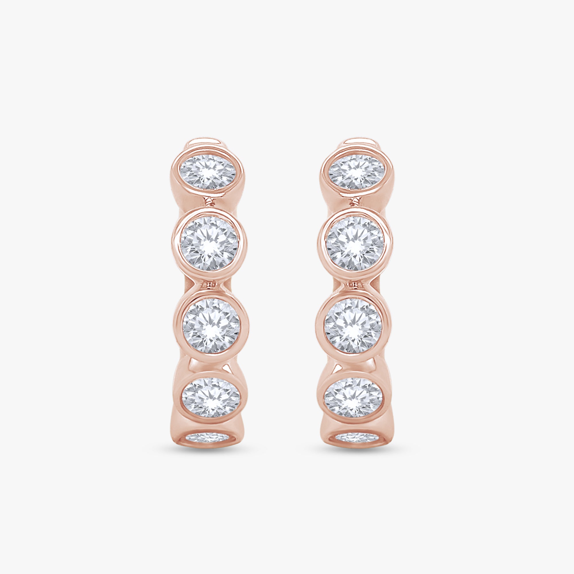 Round Shape 0.50 Carat Lab Grown Diamond Hoop Earrings