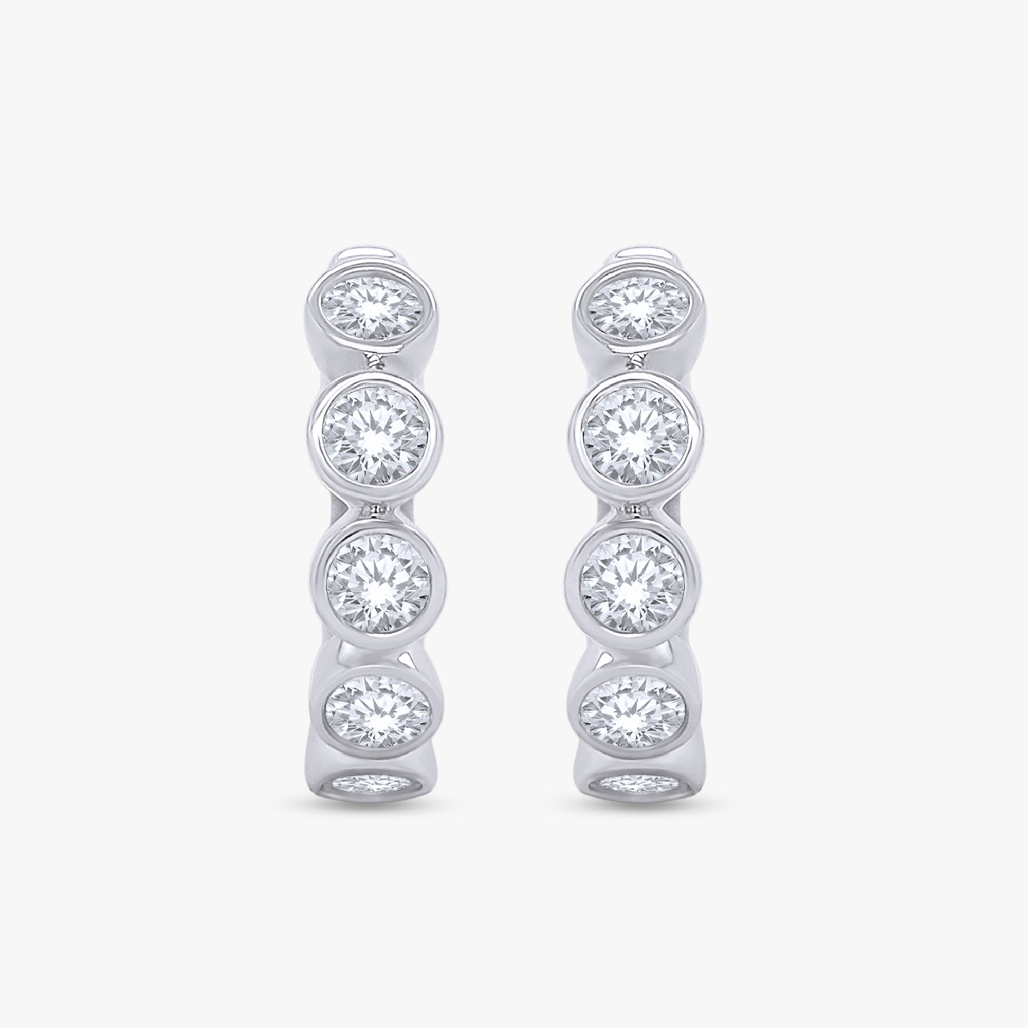 Round Shape 0.50 Carat Lab Grown Diamond Hoop Earrings
