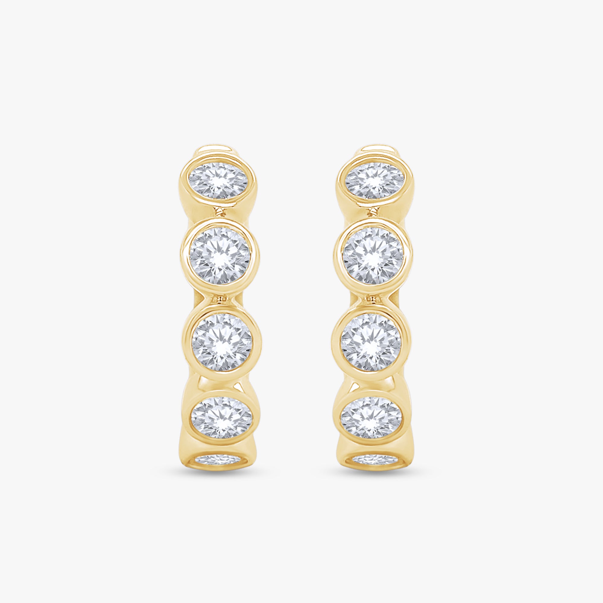 Round Shape 0.50 Carat Lab Grown Diamond Hoop Earrings