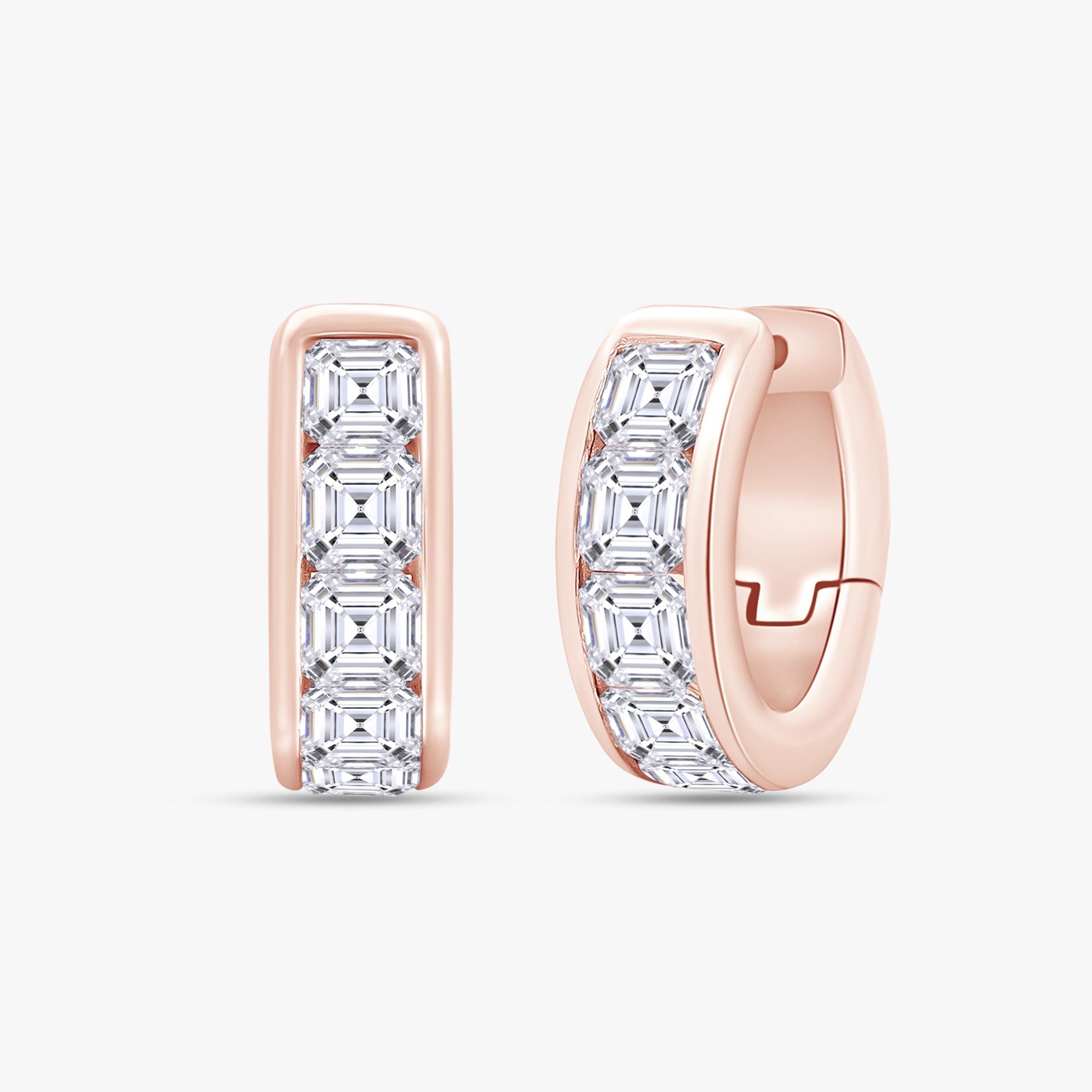 Asscher Shape 5.90 Carat Lab Grown Diamond Hoop Earrings