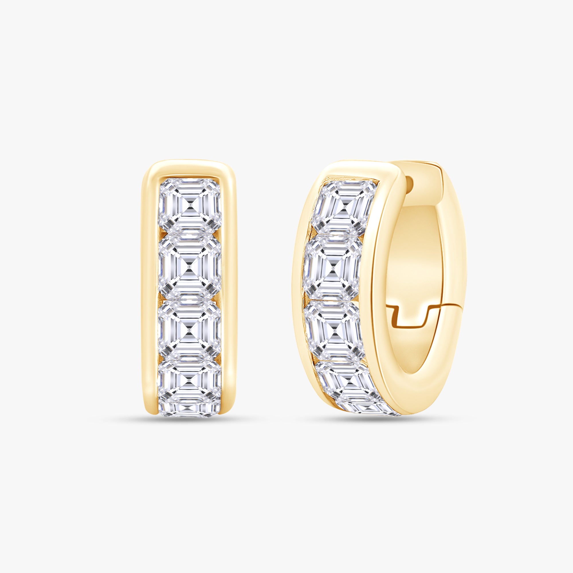 Asscher Shape 5.90 Carat Lab Grown Diamond Hoop Earrings