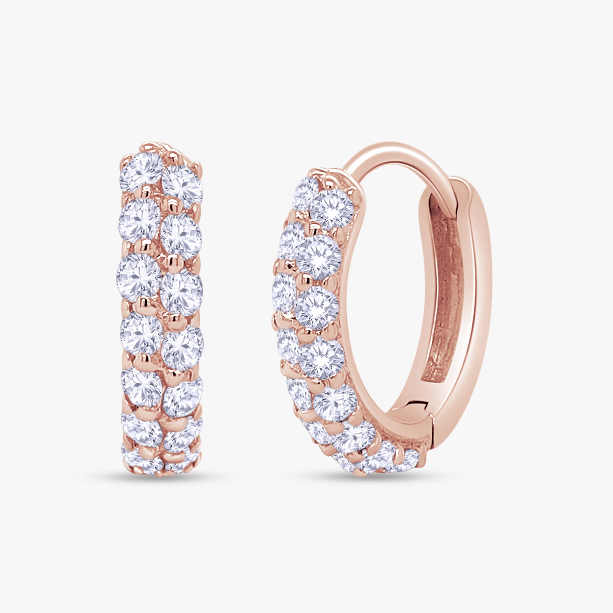 0.50 Carat Round Cut Lab Grown Diamond Huggie Hoop Earrings
