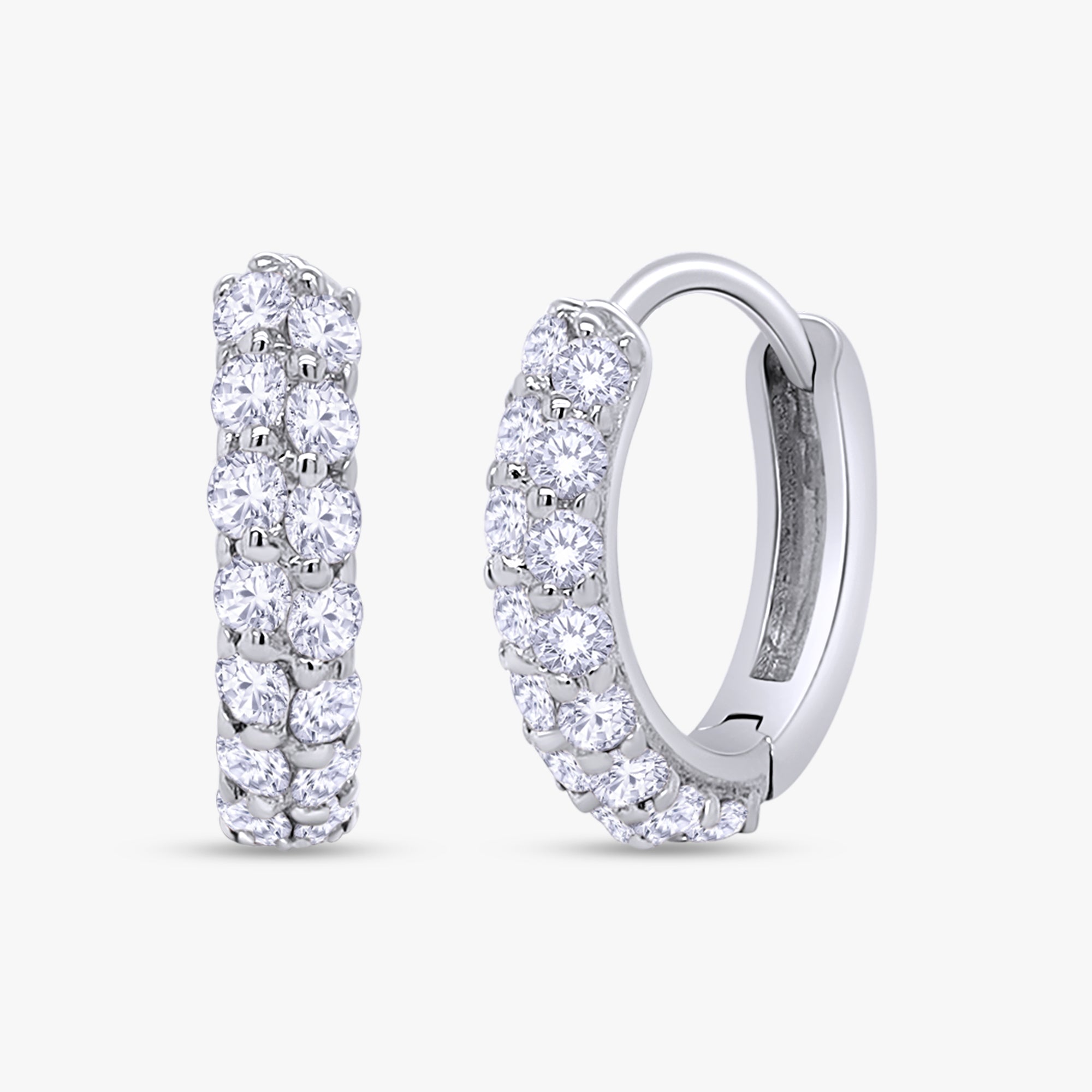0.50 Carat Round Cut Lab Grown Diamond Huggie Hoop Earrings