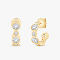 2.00 Carat Round Cut Lab Grown Diamond half Hoop Stud Earrings