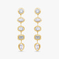 Multi Shape 7.70 Carat Lab Grown Diamond Linear Drop Stud Earrings