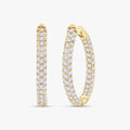 Round Shape 2.10 Carat Lab Grown Diamond Hoop Earrings