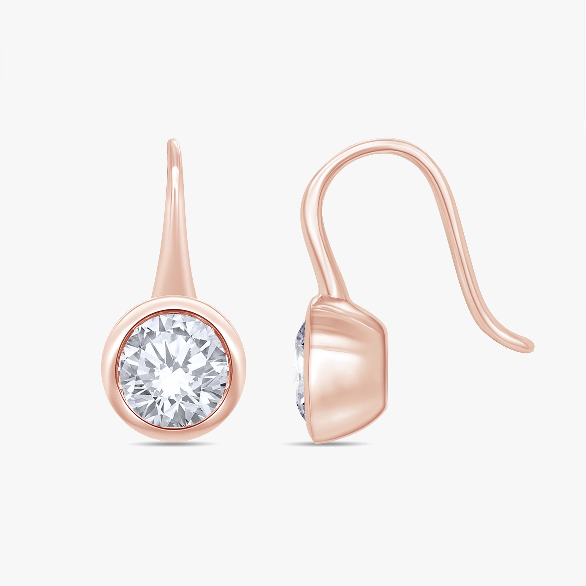 2.50 Carat Round Cut Lab Grown Diamond Drop Dangle Earrings