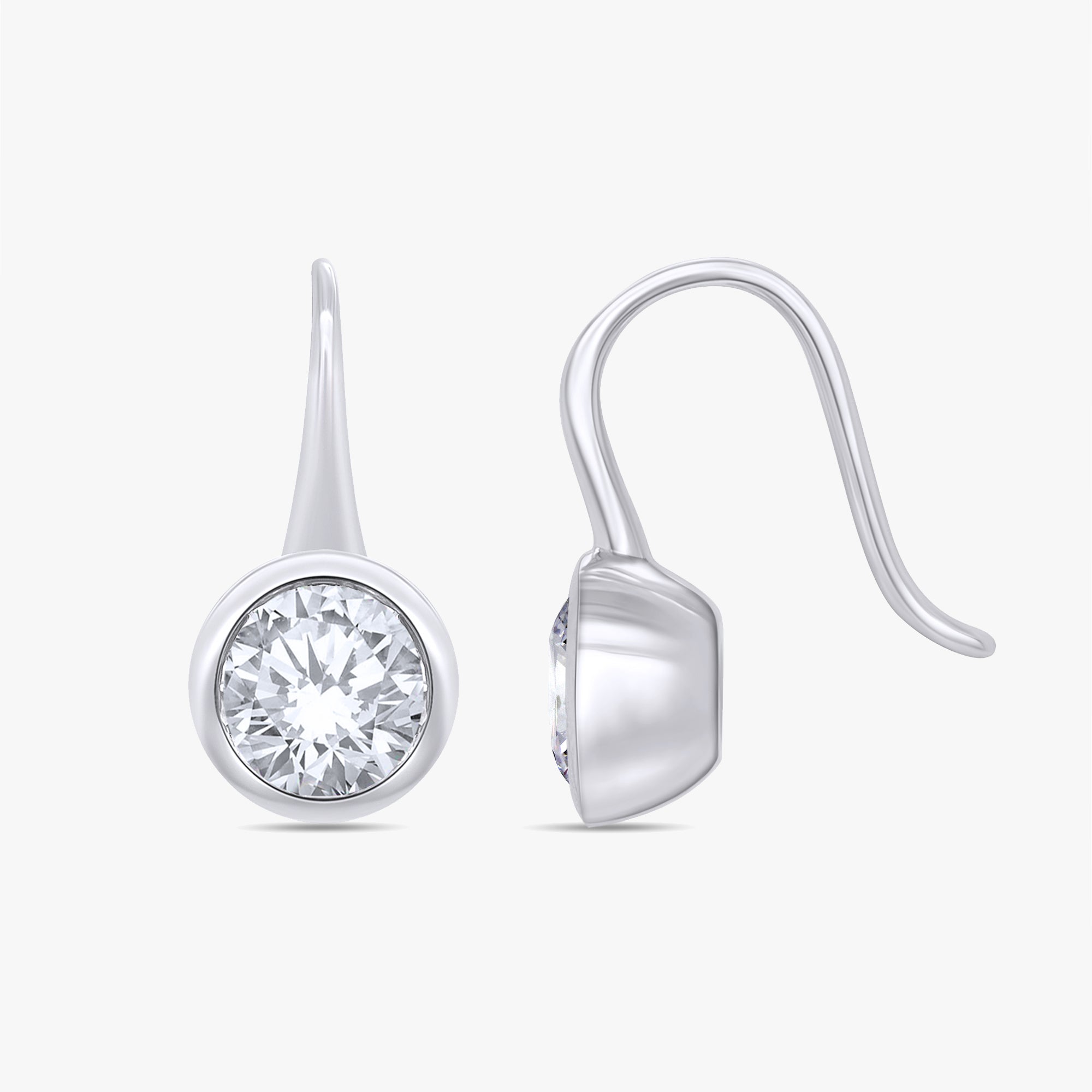 2.50 Carat Round Cut Lab Grown Diamond Drop Dangle Earrings