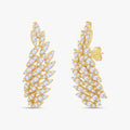 1.95 Carat Round Cut Lab Grown Diamond Cluster-Ear Climber Earrings