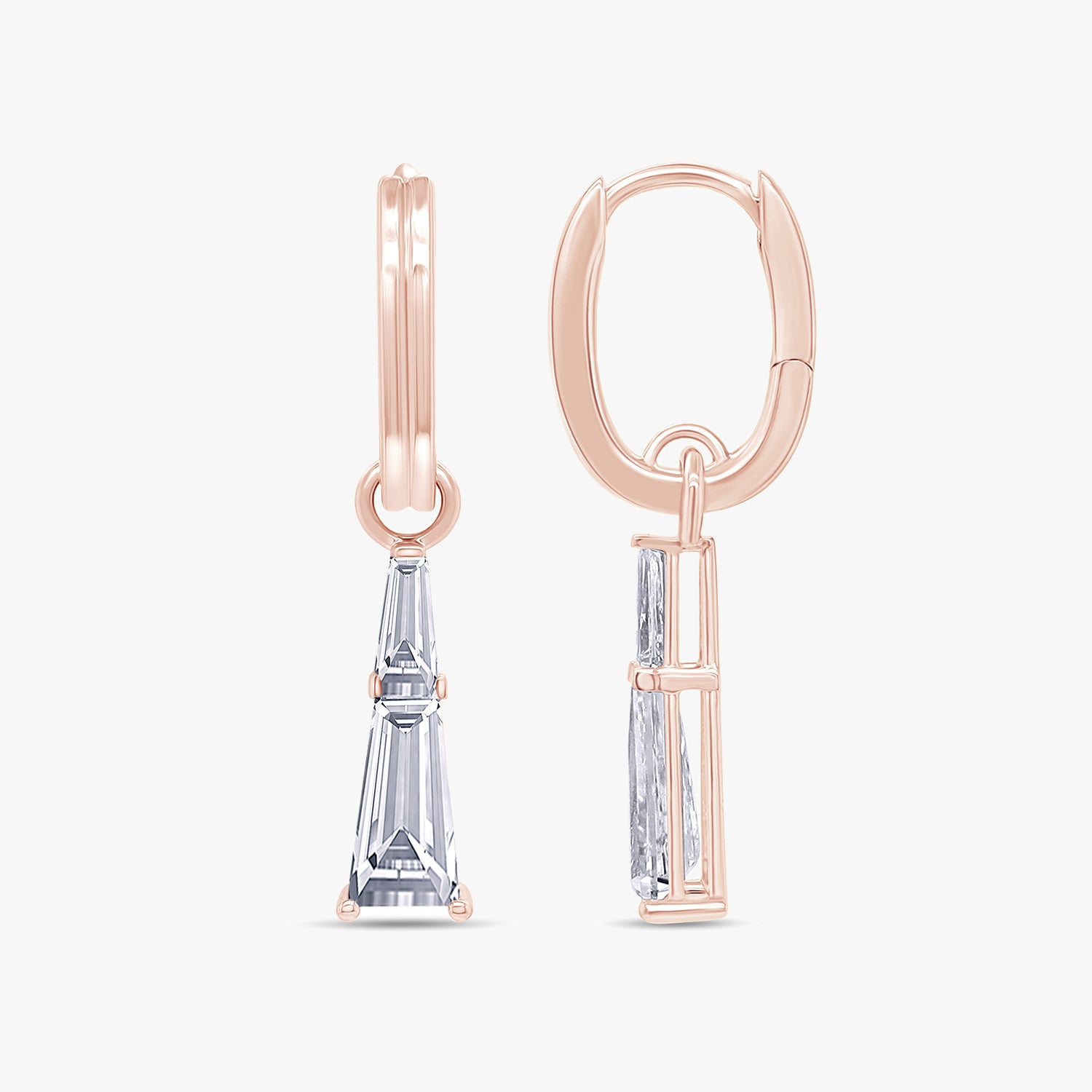 1.30 Carat Baguette Cut Lab Grown Diamond Drop Dangle Earrings