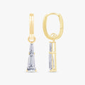 1.30 Carat Baguette Cut Lab Grown Diamond Drop Dangle Earrings