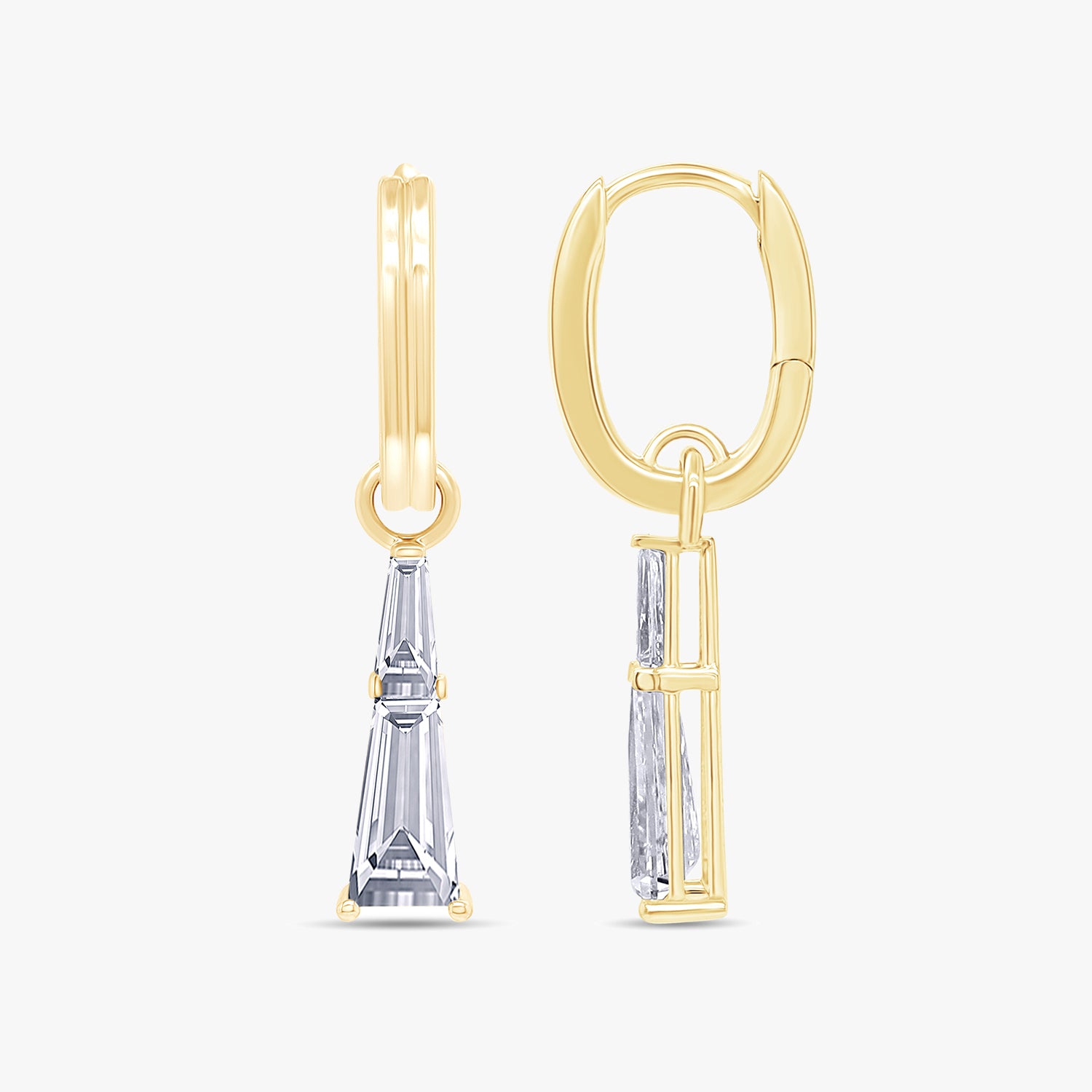 1.30 Carat Baguette Cut Lab Grown Diamond Drop Dangle Earrings