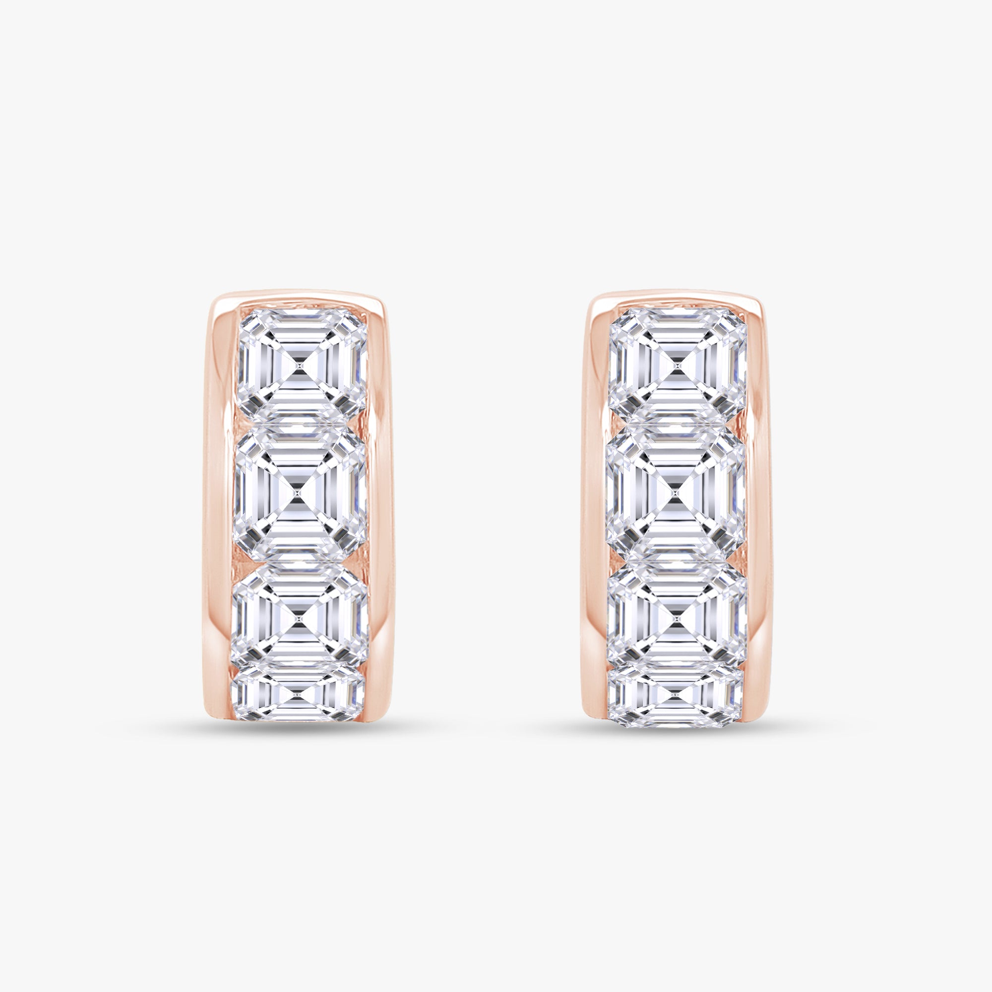 2.50 Carat Asscher Shape Lab Grown Diamond Hoop Earrings
