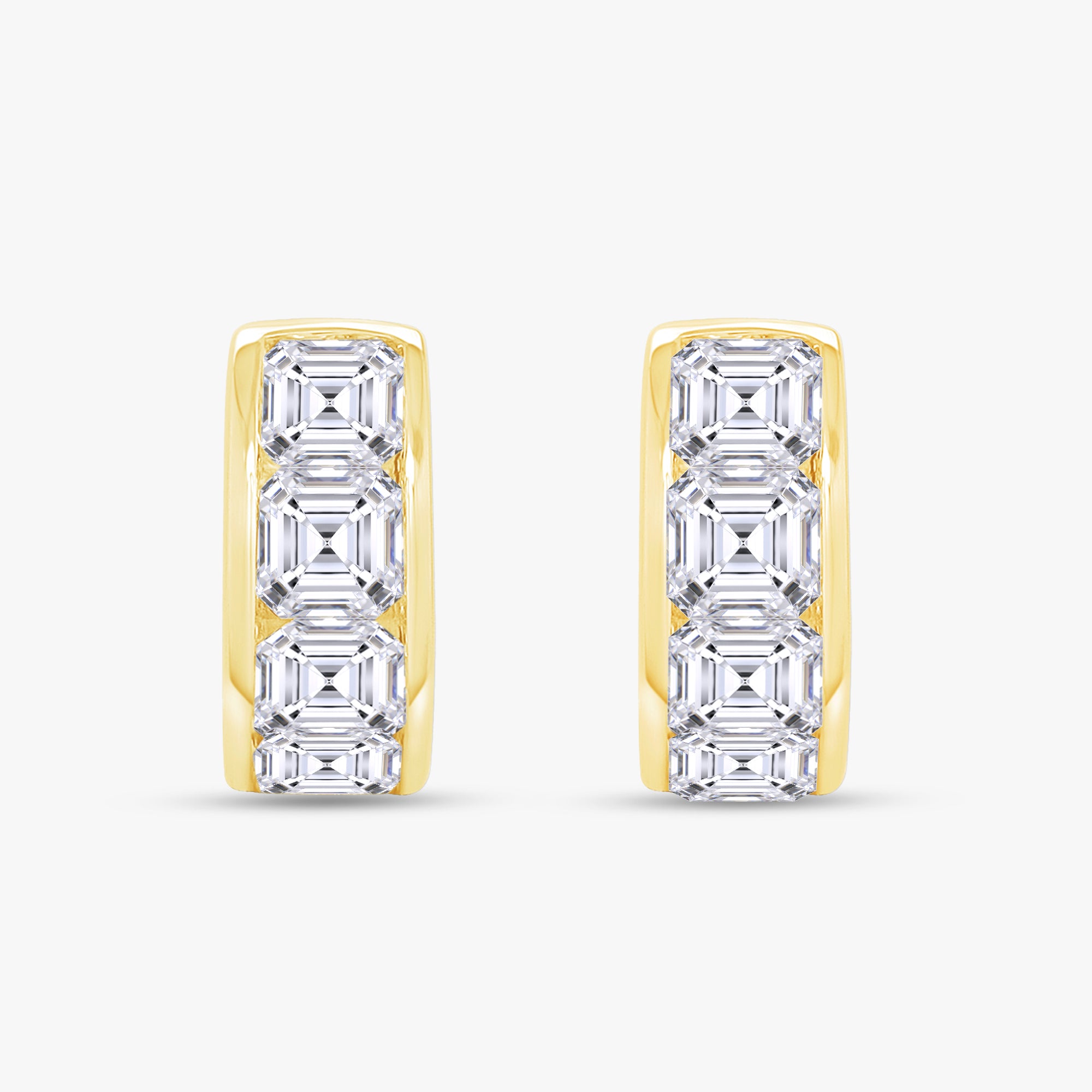 2.50 Carat Asscher Shape Lab Grown Diamond Hoop Earrings