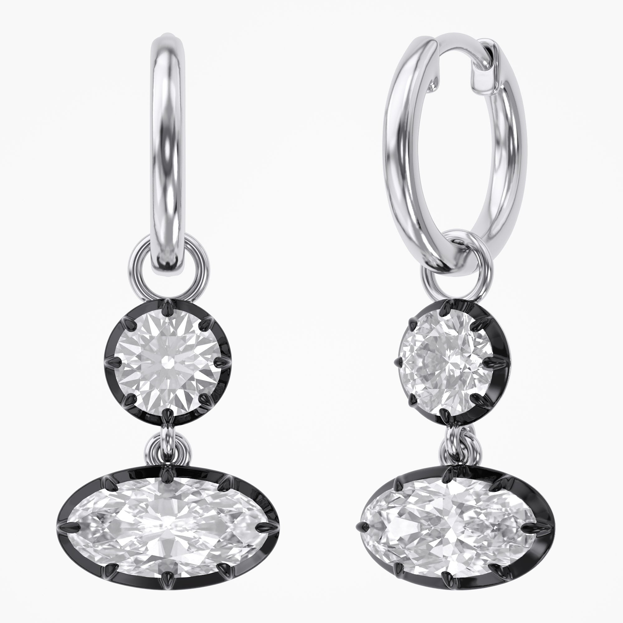3.90 Carat Lab Grown Diamond Drop Dangle Earrings