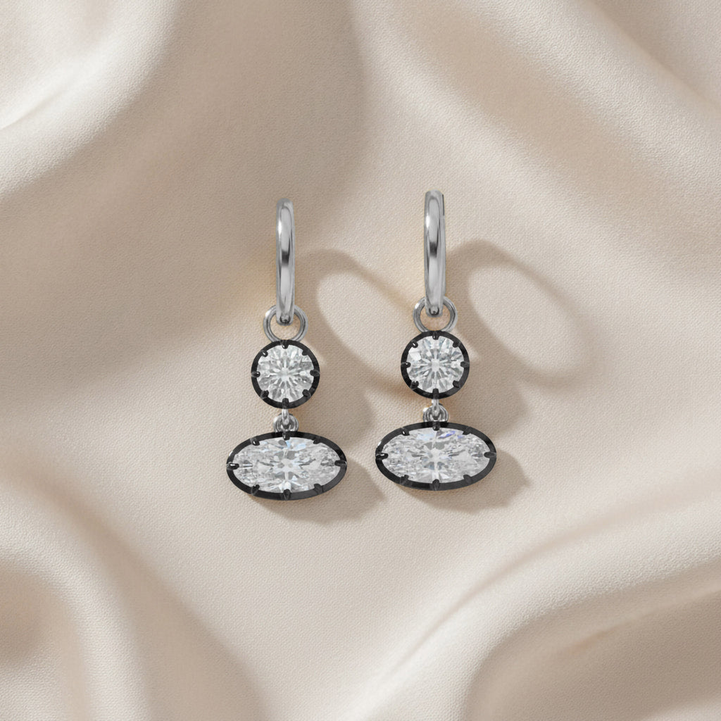 3.90 Carat Lab Grown Diamond Drop Dangle Earrings