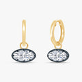 2.10 Carat Oval Cut Lab Grown Diamond Drop Solitaire Earrings