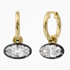 2.00 Carat Oval Cut Lab Grown Diamond Drop Solitaire Earrings
