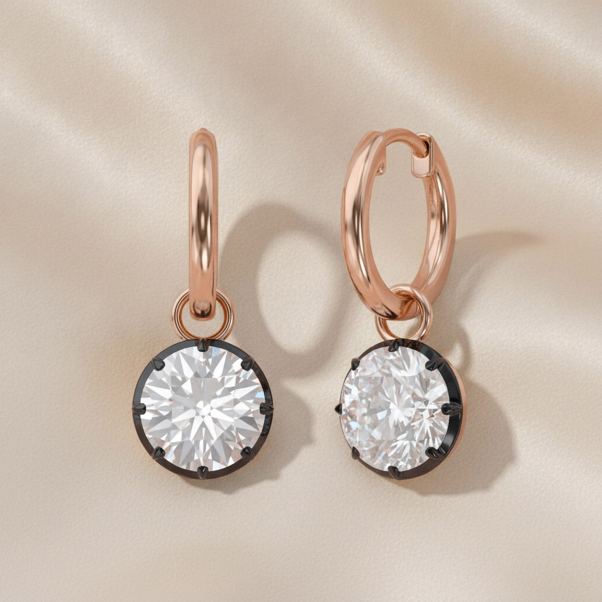 4.65 Carat Round Cut Lab Grown Diamond Drop Solitaire Earrings