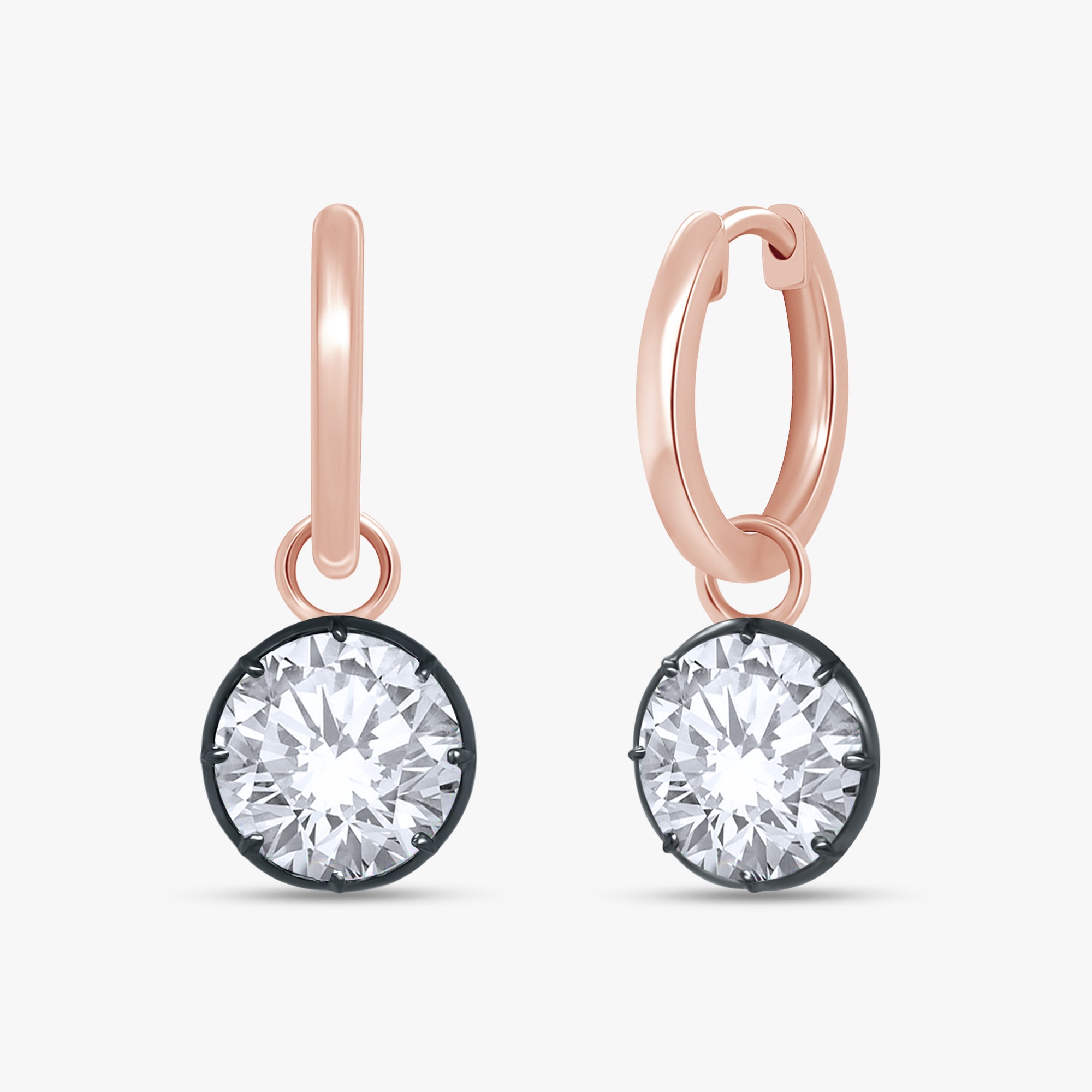 4.65 Carat Round Cut Lab Grown Diamond Drop Solitaire Earrings