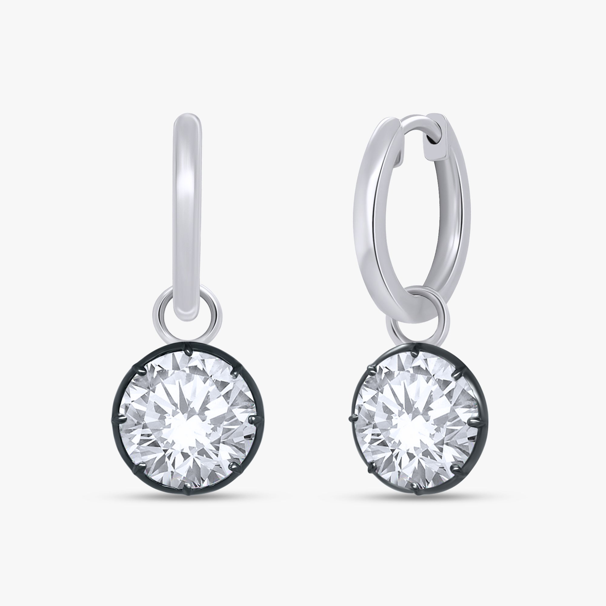 4.65 Carat Round Cut Lab Grown Diamond Drop Solitaire Earrings