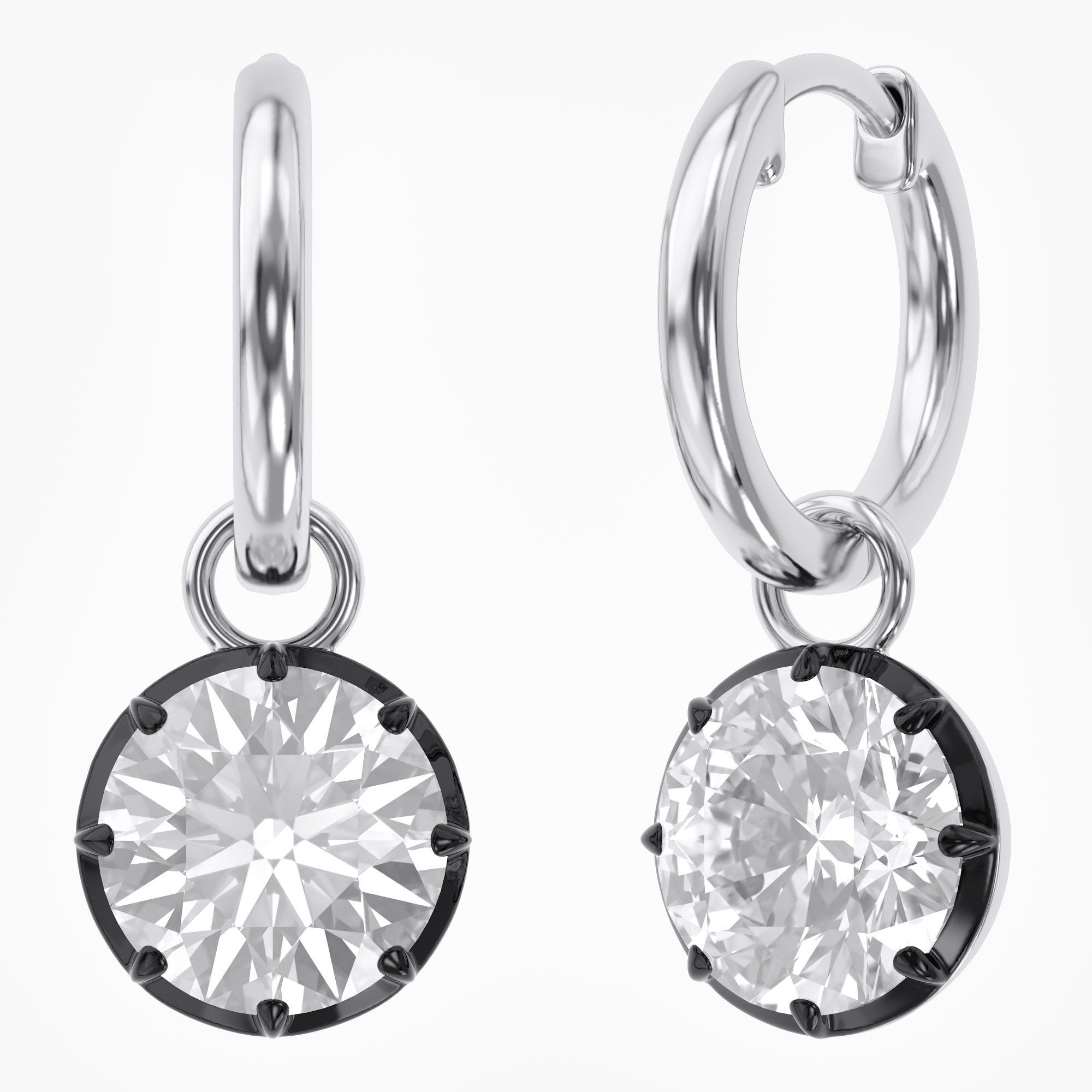 4.65 Carat Round Cut Lab Grown Diamond Drop Solitaire Earrings