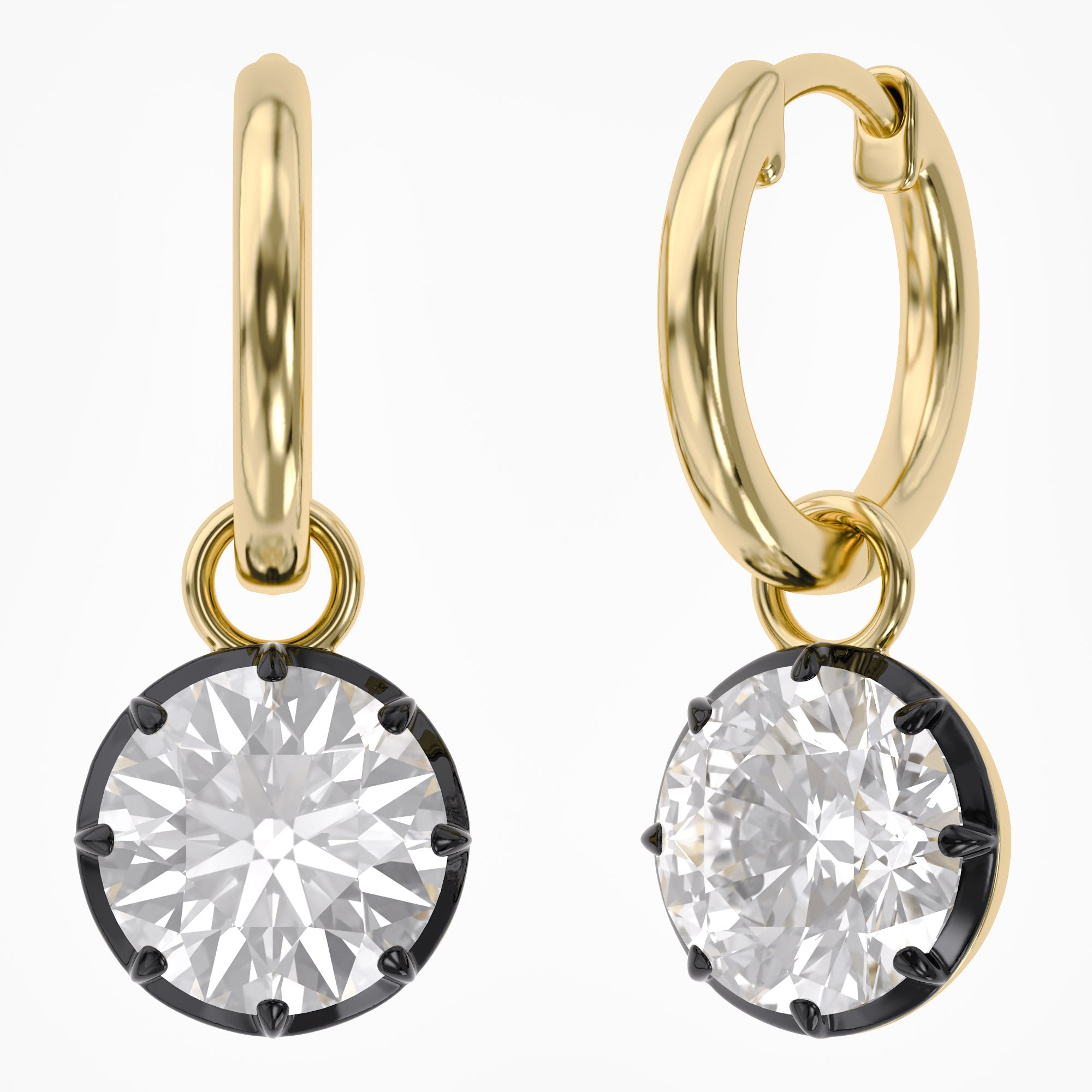 4.65 Carat Round Cut Lab Grown Diamond Drop Solitaire Earrings