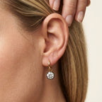 4.80 TCW Round Cut Lab Grown Diamond Drop Solitaire Earrings