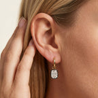4.00 Carat Cushion Cut Lab Grown Diamond Drop Solitaire Earrings