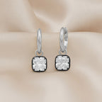4.80  Carat Cushion Cut Lab Grown Diamond Drop Solitaire Earrings
