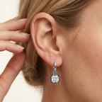 4.80  Carat Cushion Cut Lab Grown Diamond Drop Solitaire Earrings