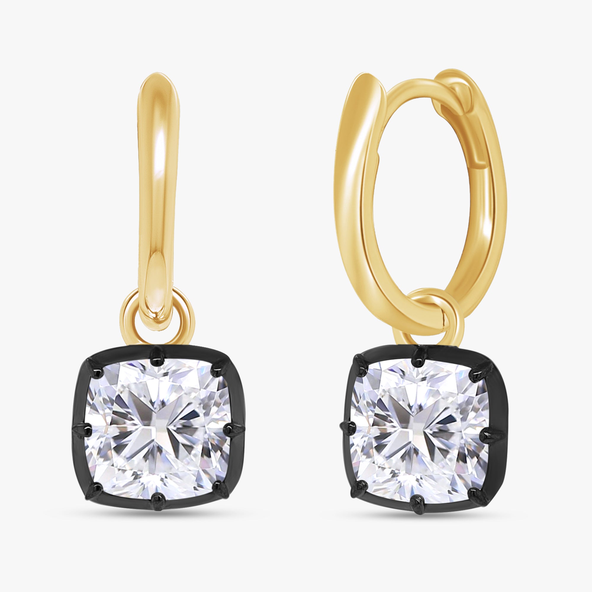 4.40 Carat Cushion Cut Lab Grown Diamond Drop Solitaire Earrings