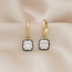 4.80  Carat Cushion Cut Lab Grown Diamond Drop Solitaire Earrings