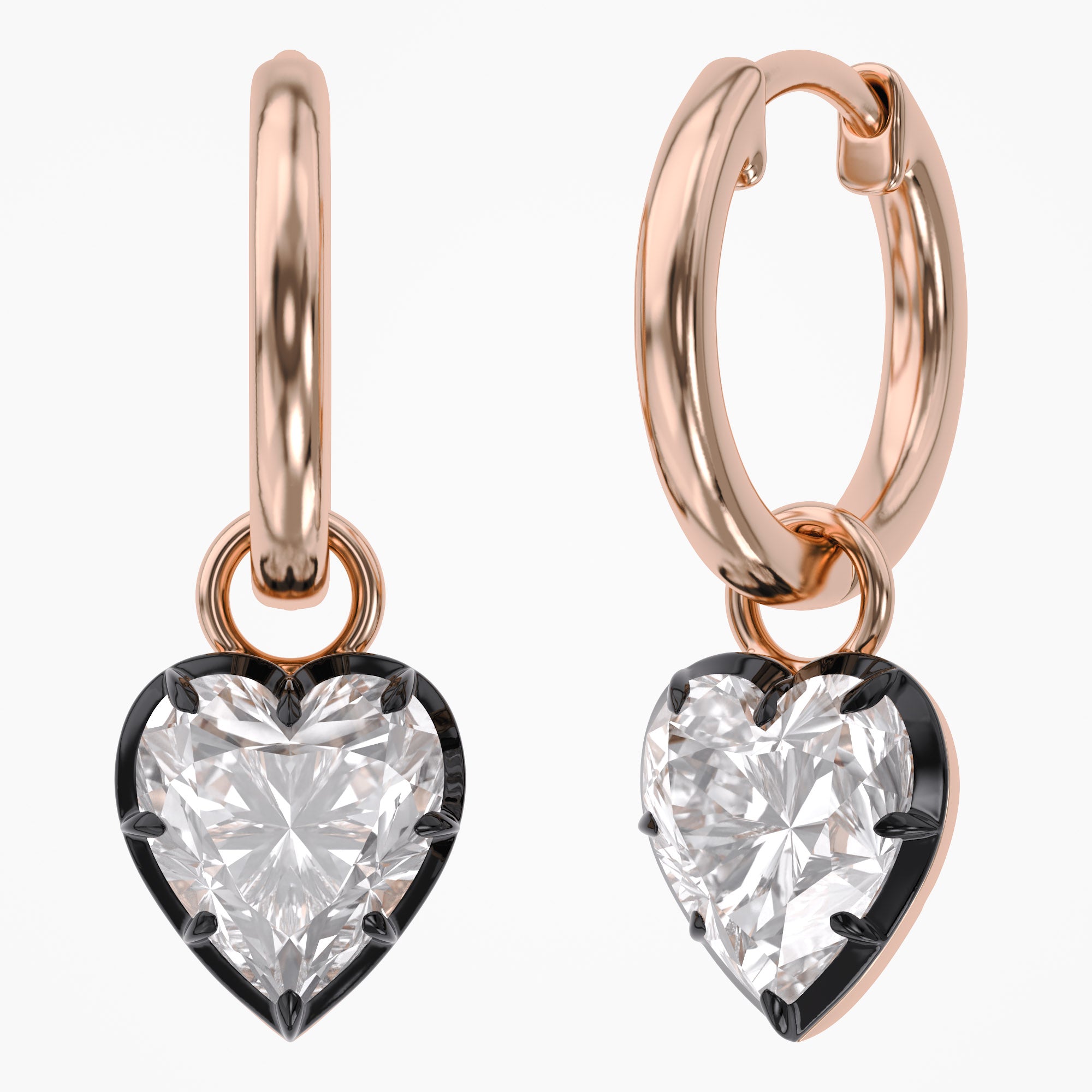 3.30 Carat Heart Shape Lab Grown Diamond Drop Solitaire Earrings