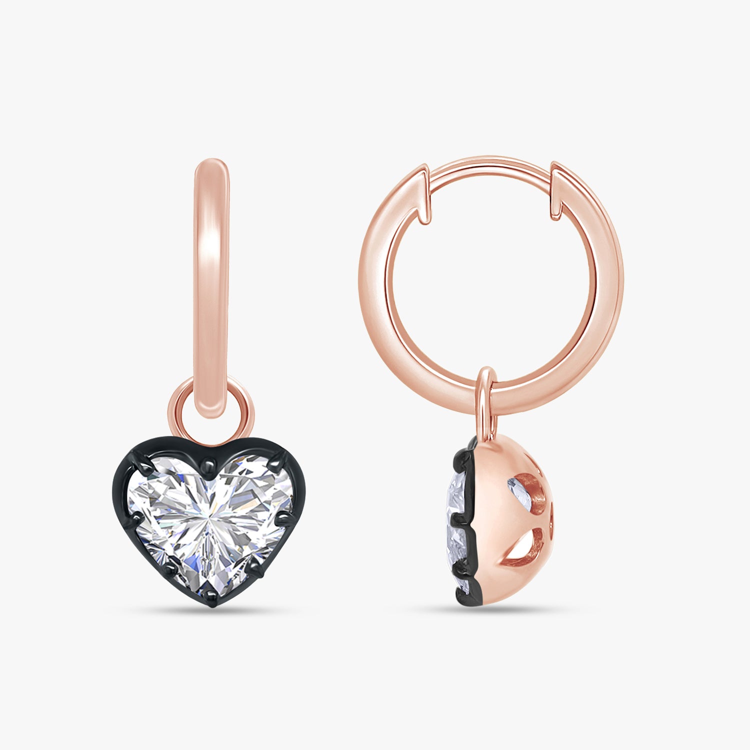 3.30 Carat Heart Shape Lab Grown Diamond Drop Solitaire Earrings