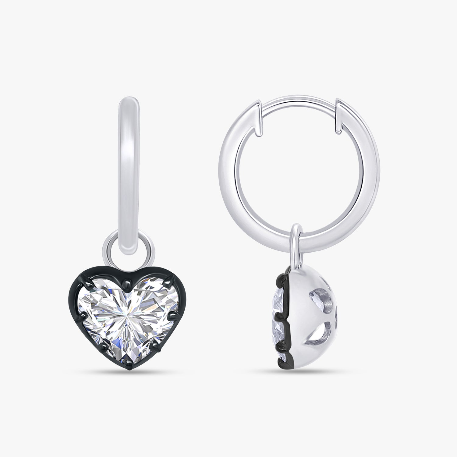 3.30 Carat Heart Shape Lab Grown Diamond Drop Solitaire Earrings