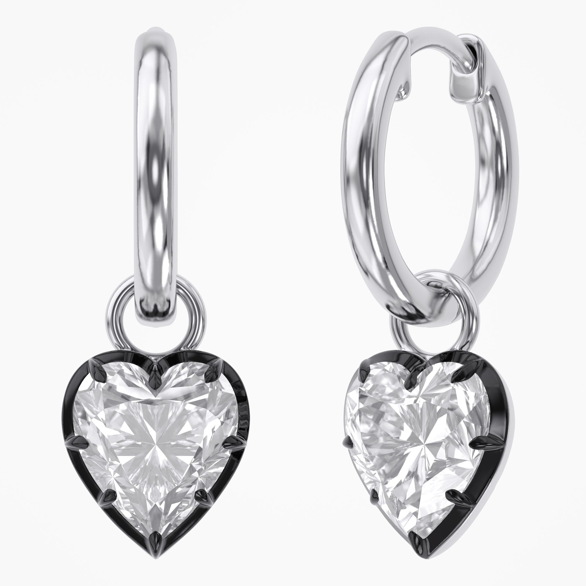 3.30 Carat Heart Shape Lab Grown Diamond Drop Solitaire Earrings