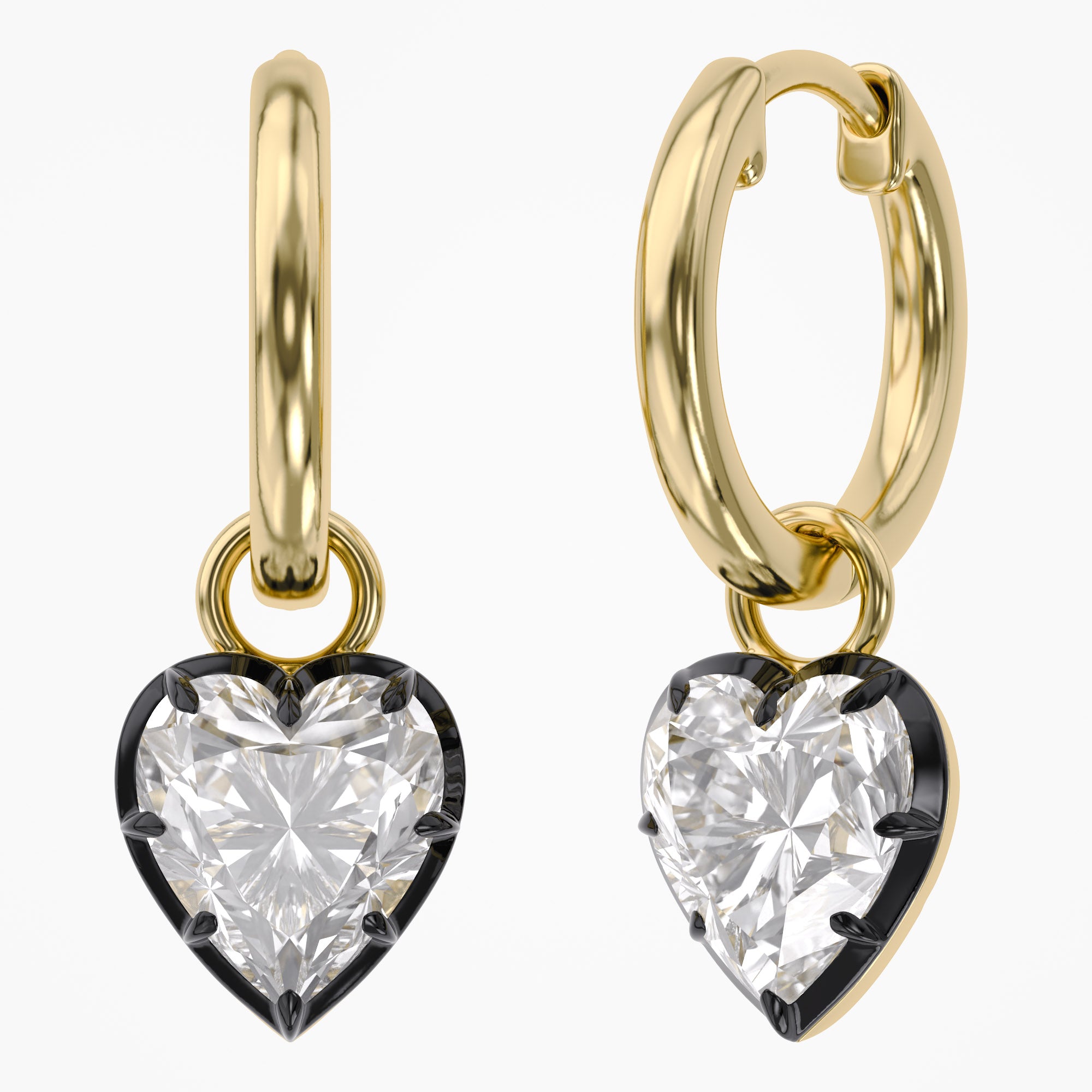 3.30 Carat Heart Shape Lab Grown Diamond Drop Solitaire Earrings