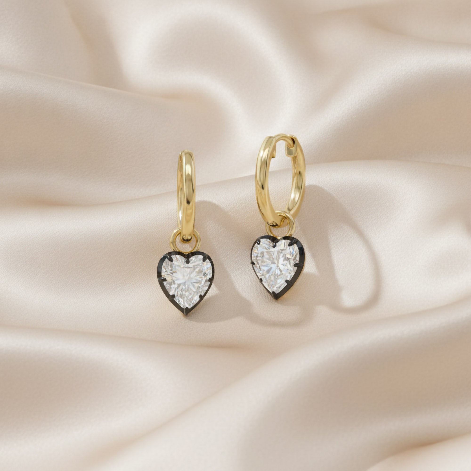 3.30 Carat Heart Shape Lab Grown Diamond Drop Solitaire Earrings