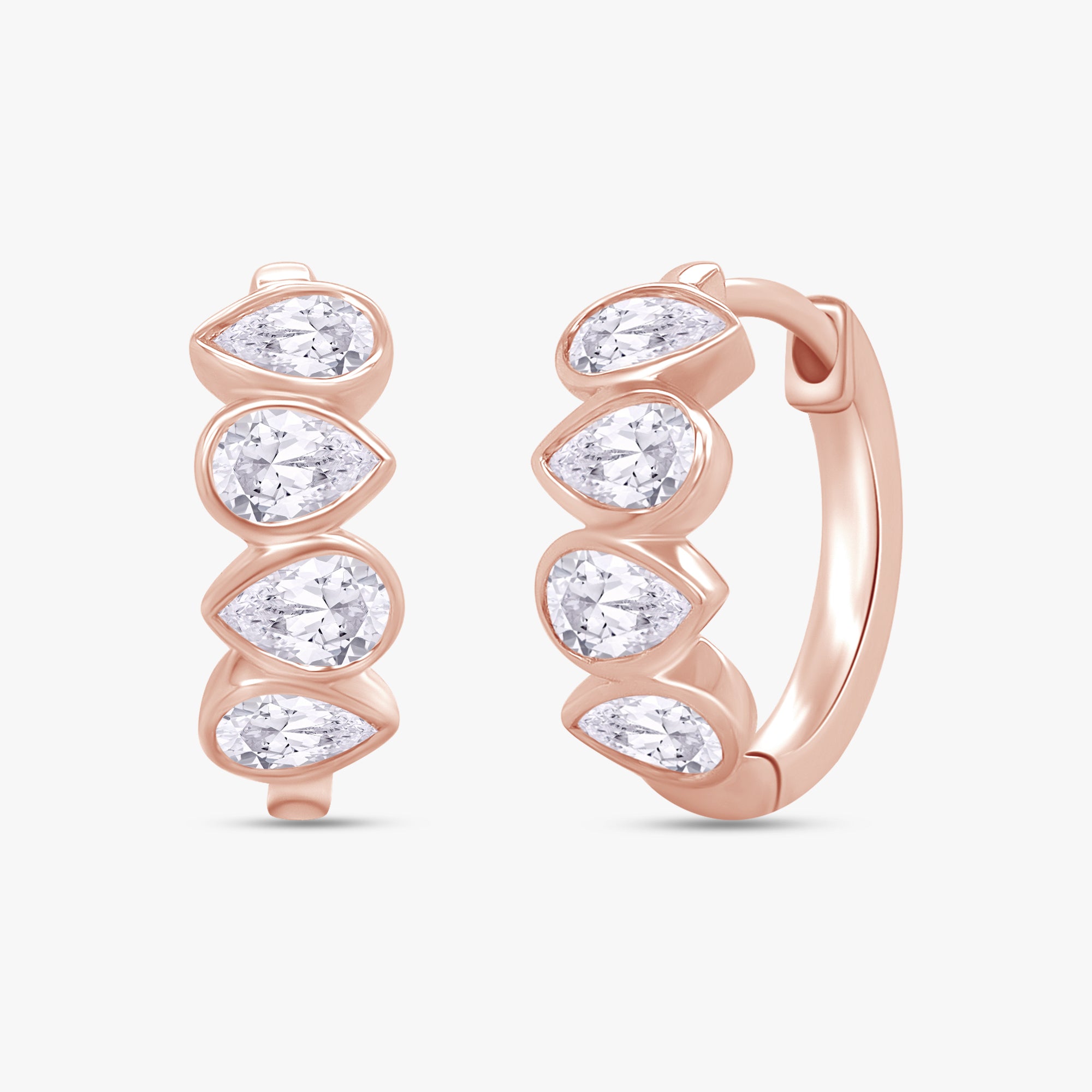 Pear Shape 0.80 Carat Lab Grown Diamond Hoop Earrings