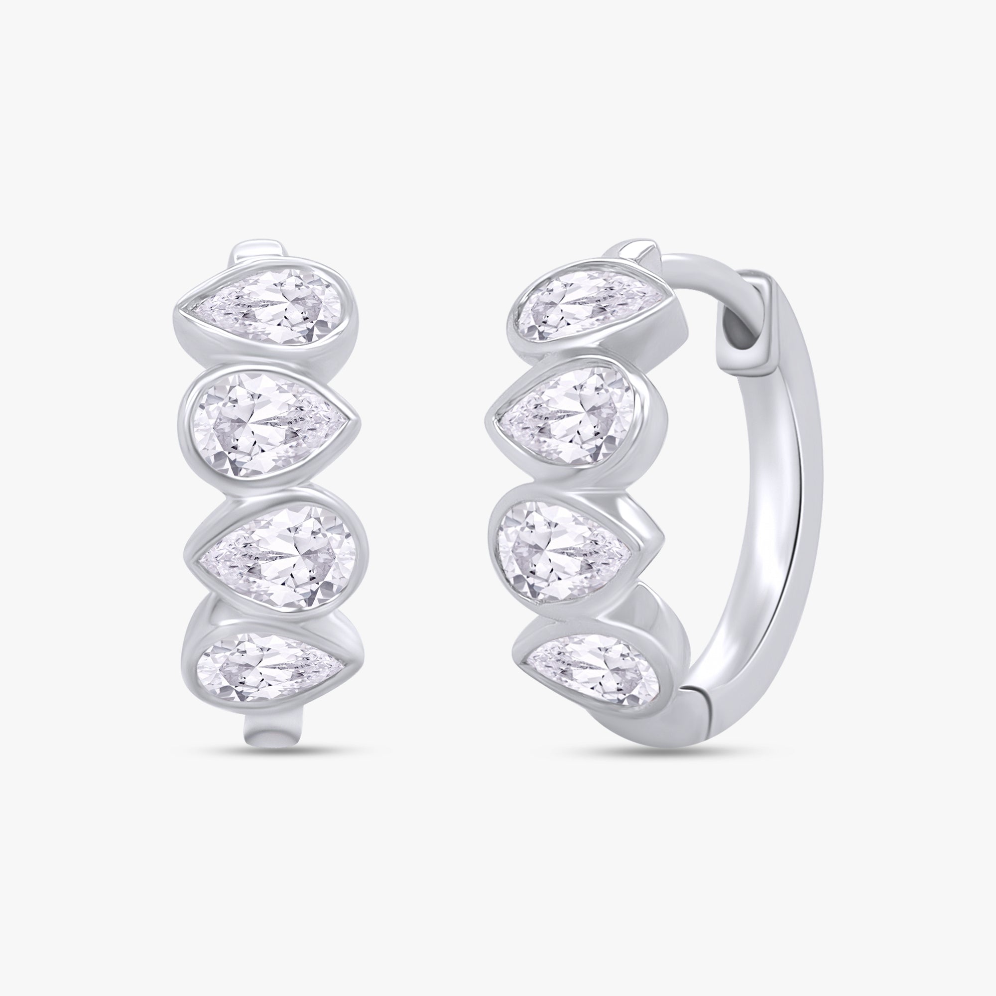 Pear Shape 0.80 Carat Lab Grown Diamond Hoop Earrings