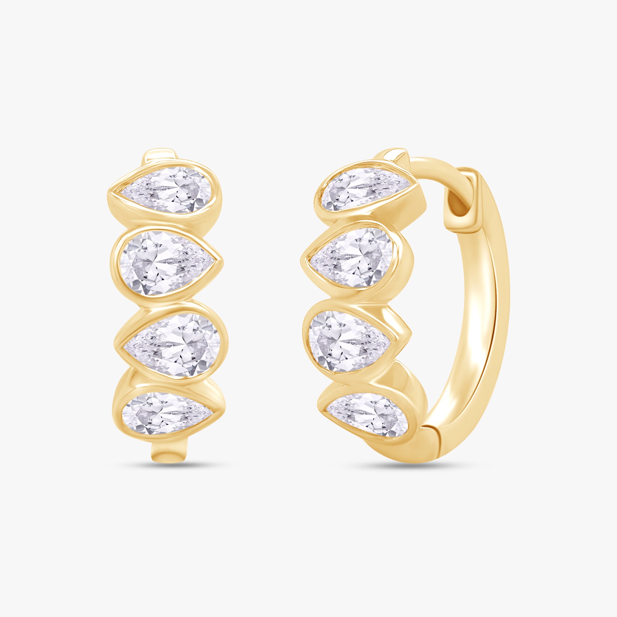 Pear Shape 0.80 Carat Lab Grown Diamond Hoop Earrings