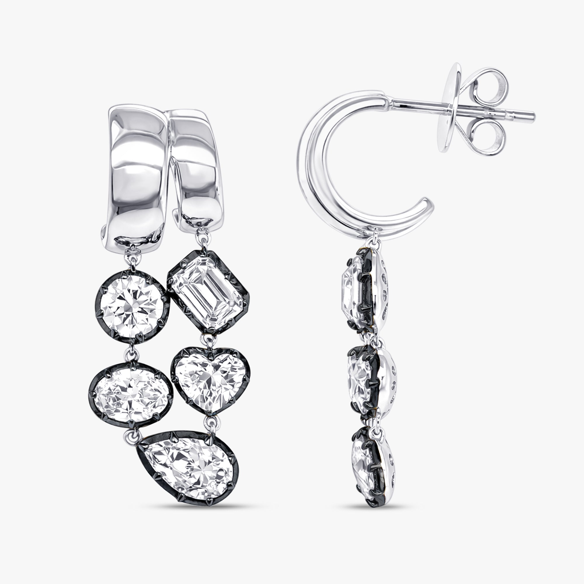 2.60 Carat Lab Grown Diamond Linear Drop Earrings