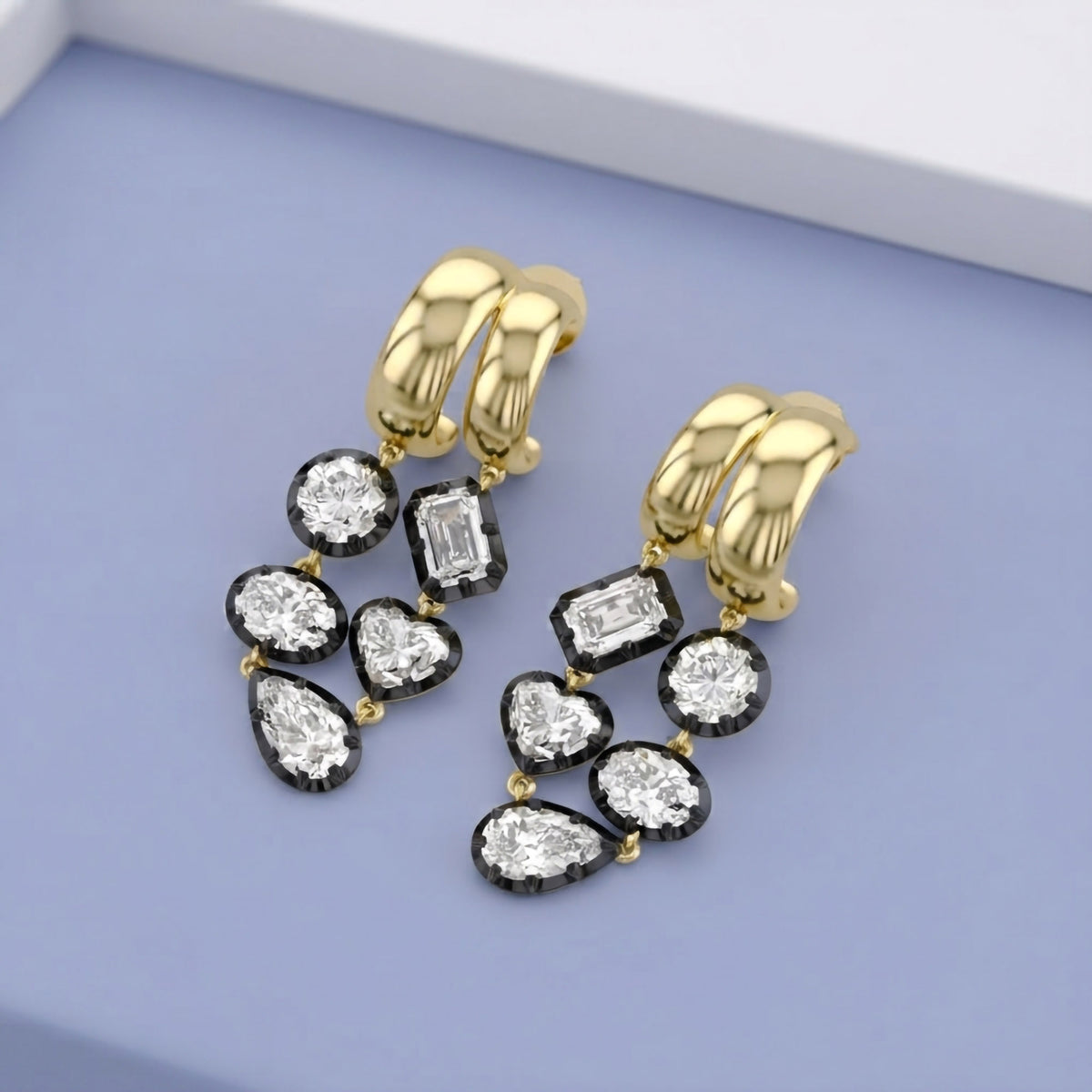 2.60 TCW Lab Grown Diamond Linear Drop Earrings