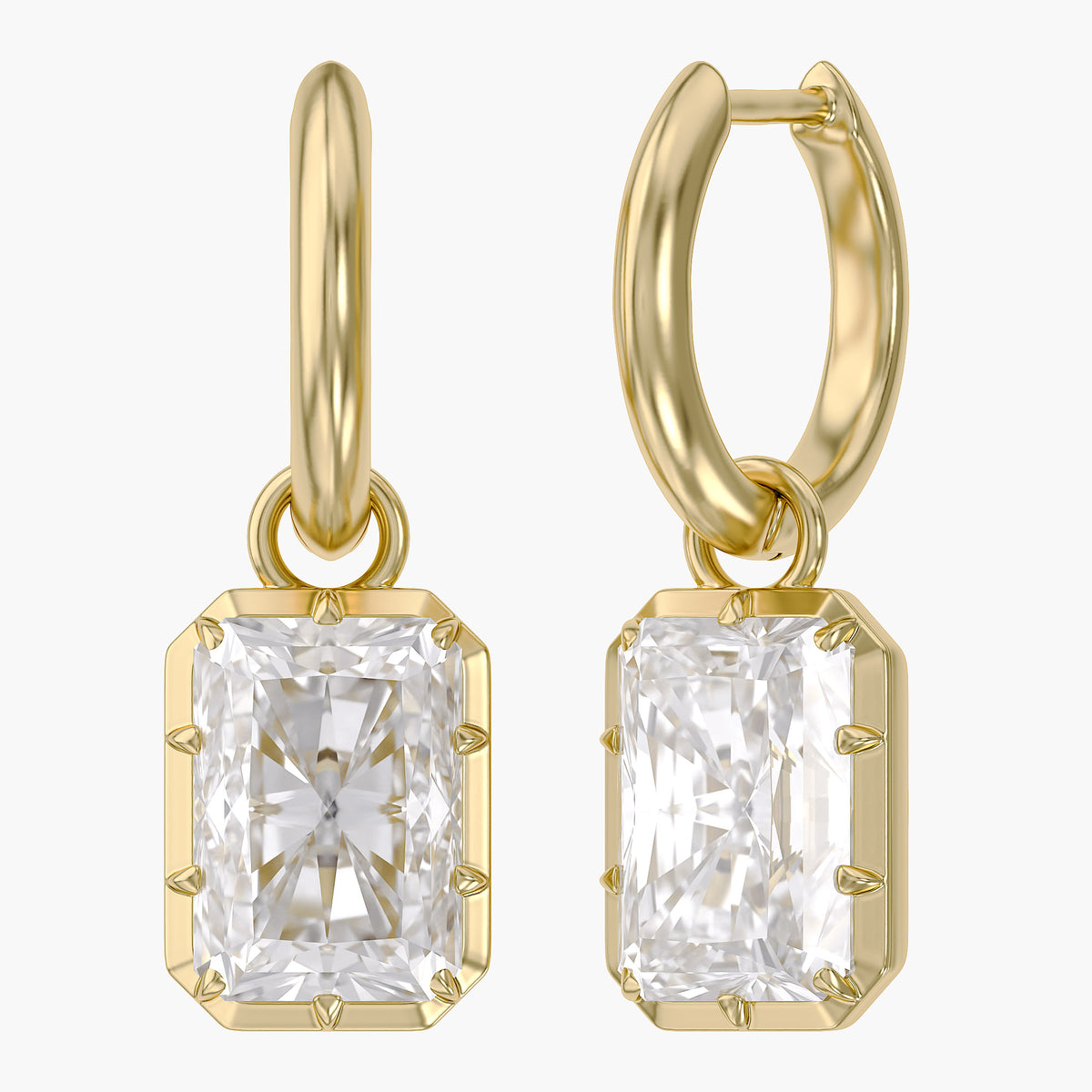 5.92 Carat Radiant Cut Lab Grown Diamond Drop Dangle Earrings